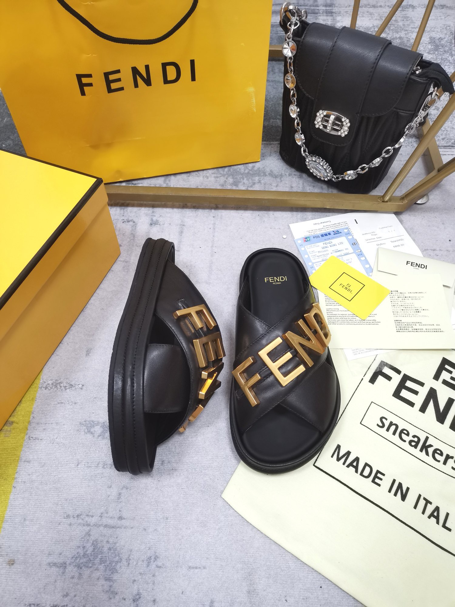 FENDI Cross slippers