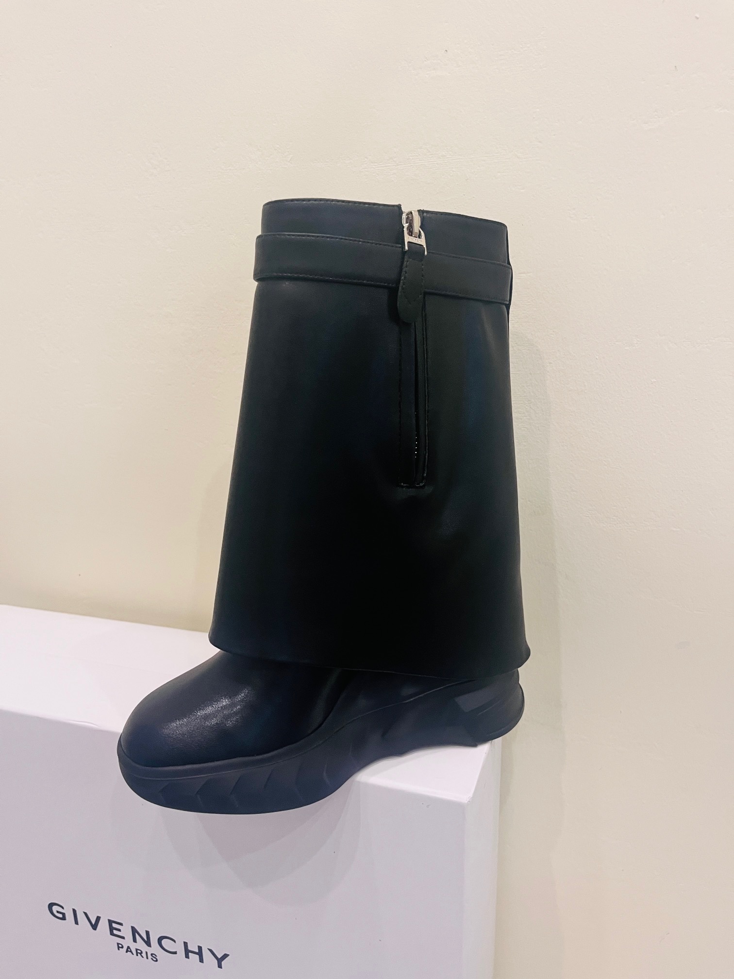 GIVENCHY Shark Lock biker ankle boots