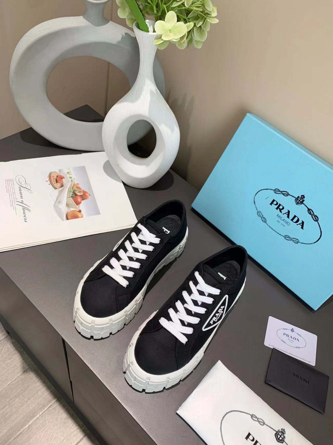 PRADA Double Wheel nylon gabardine sneakers