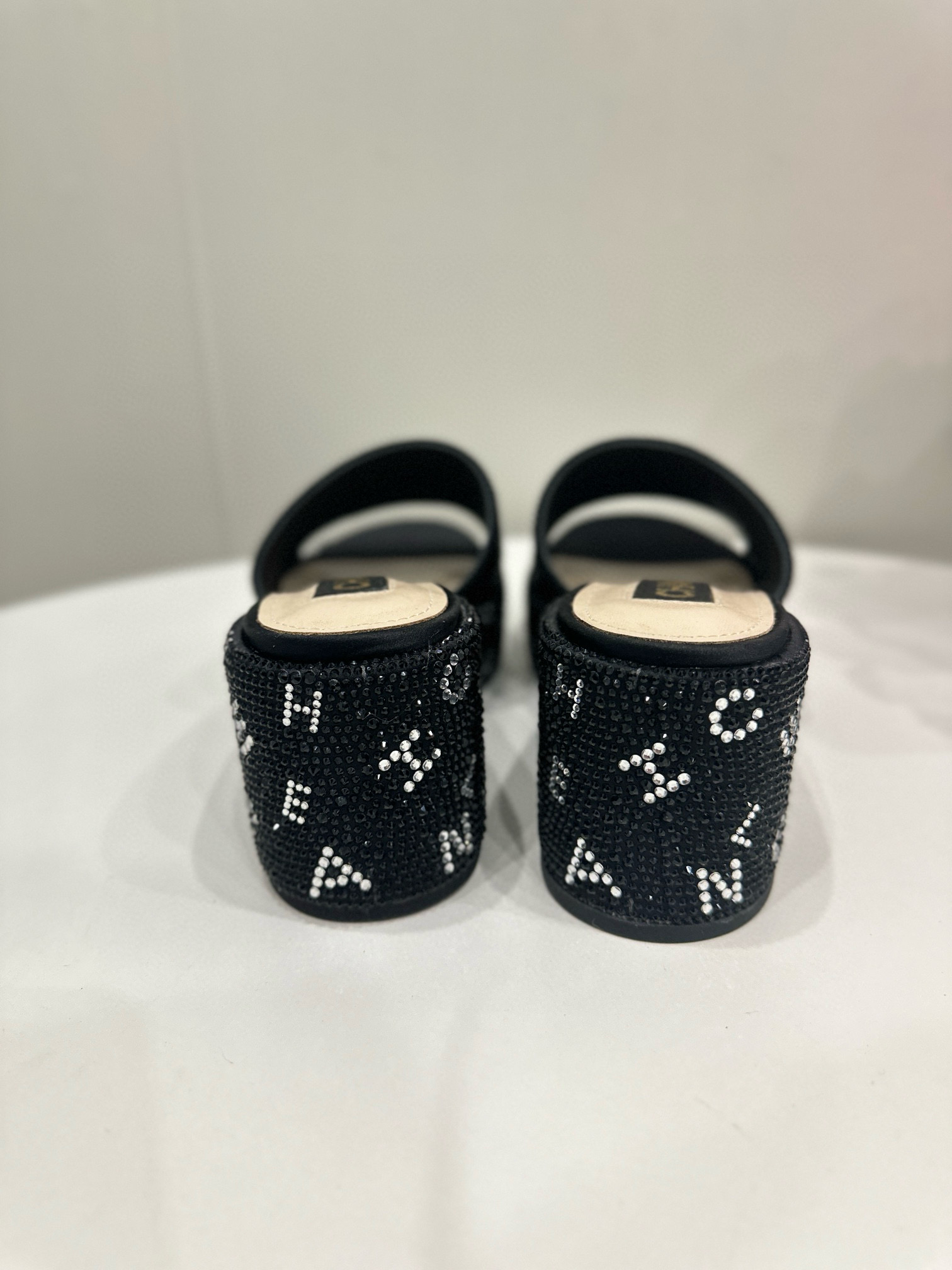 CHANEL Wedge Diamond Slippers