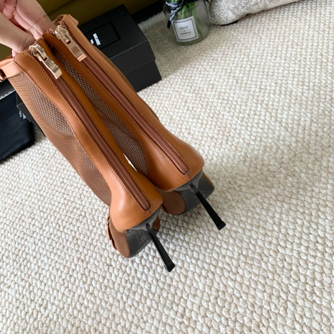 YSL mesh high-heeled boots （10cm）