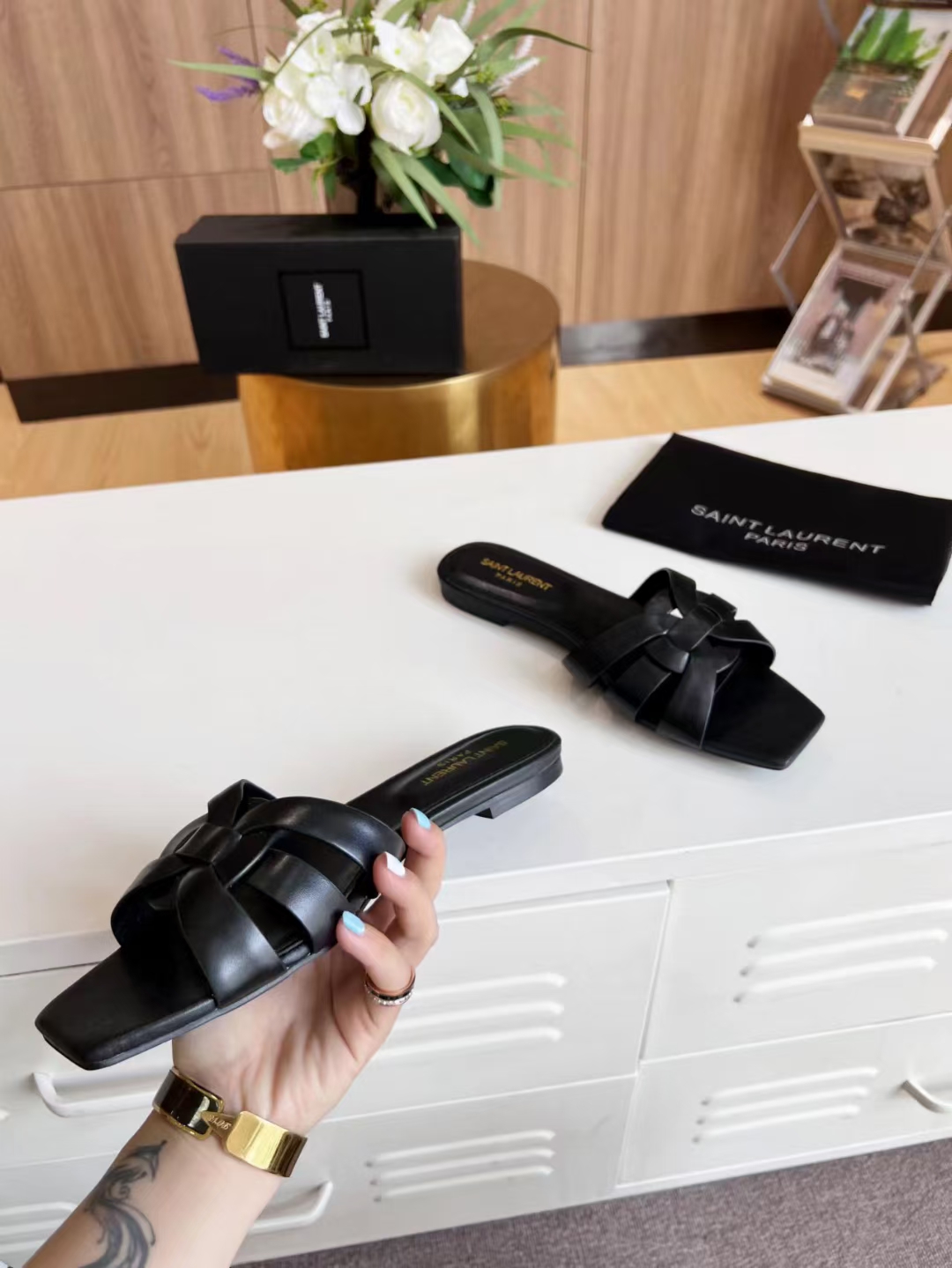 Saint Laurent custom high-end slides