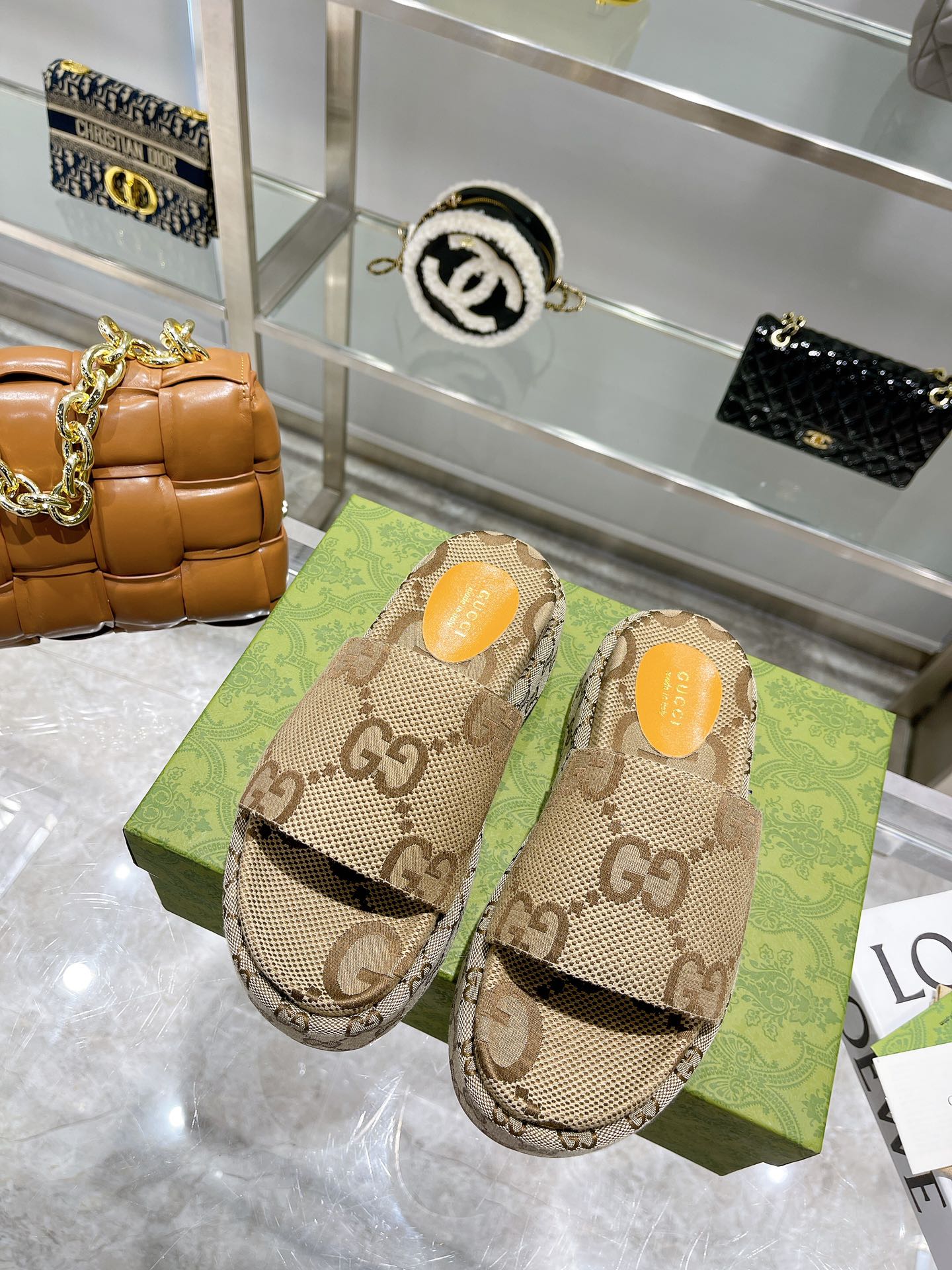 GUCCI GG Thick Soled Slippers