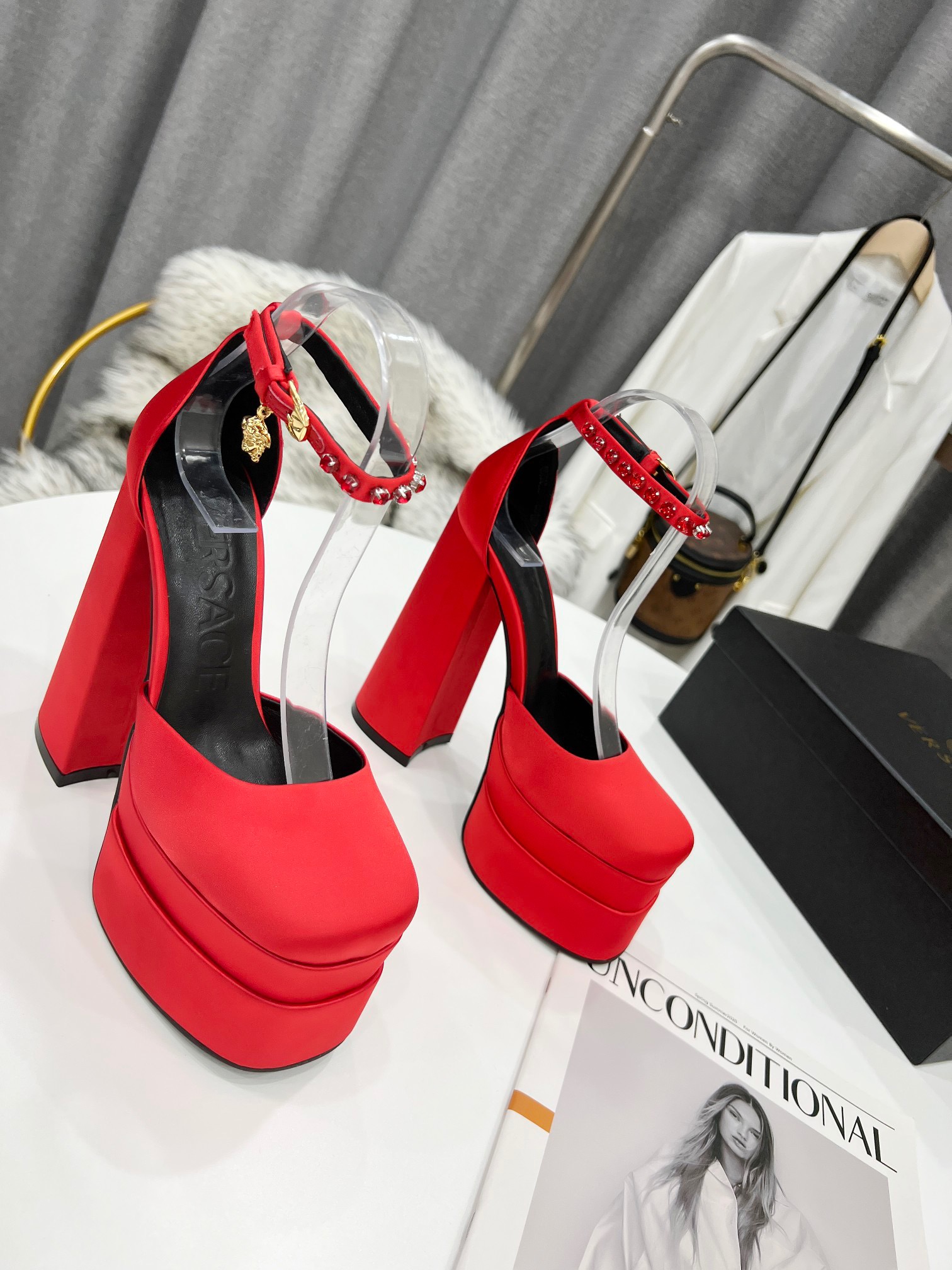 VERSACE AEVITAS single platform heels