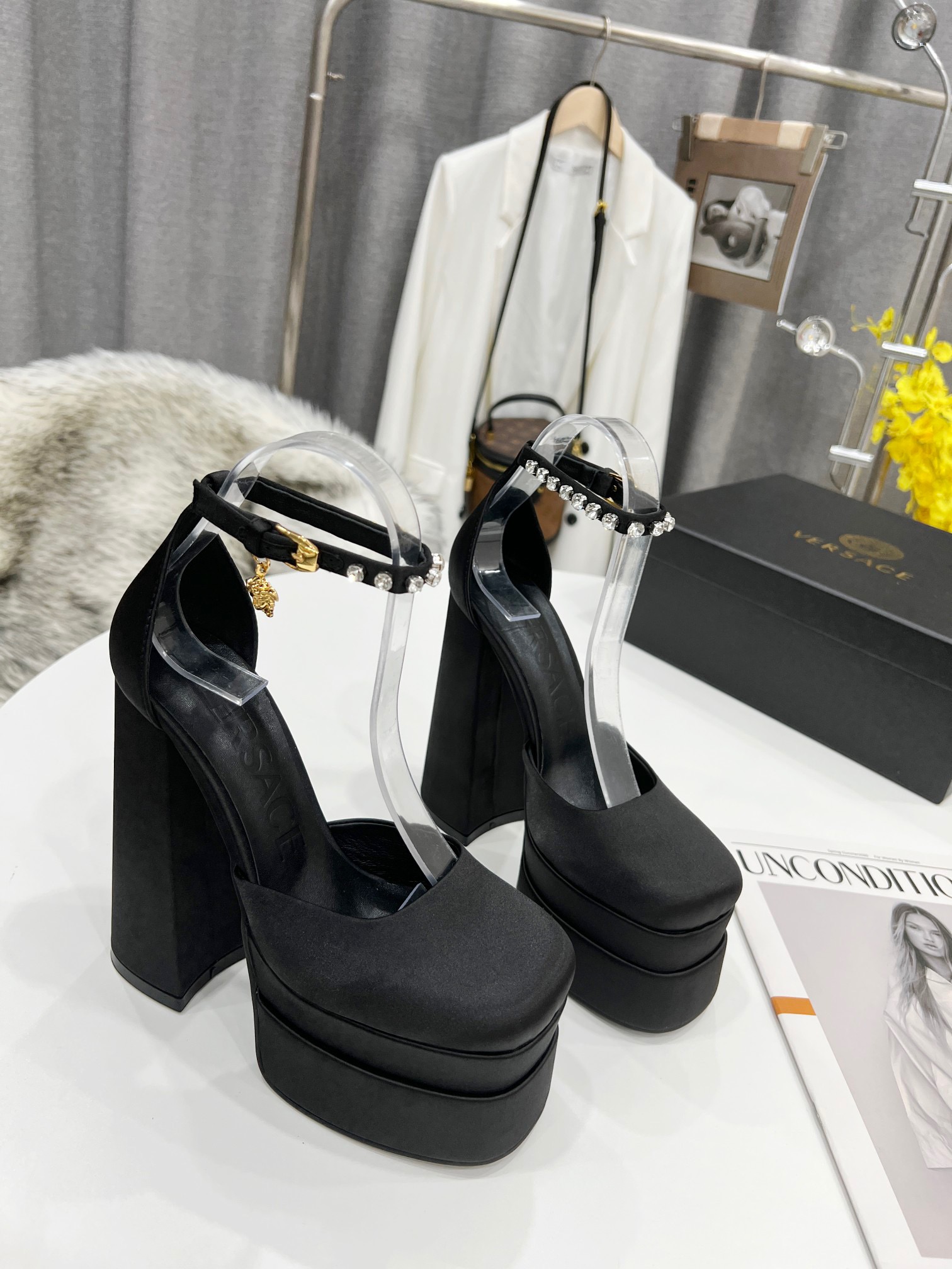 VERSACE AEVITAS single platform heels