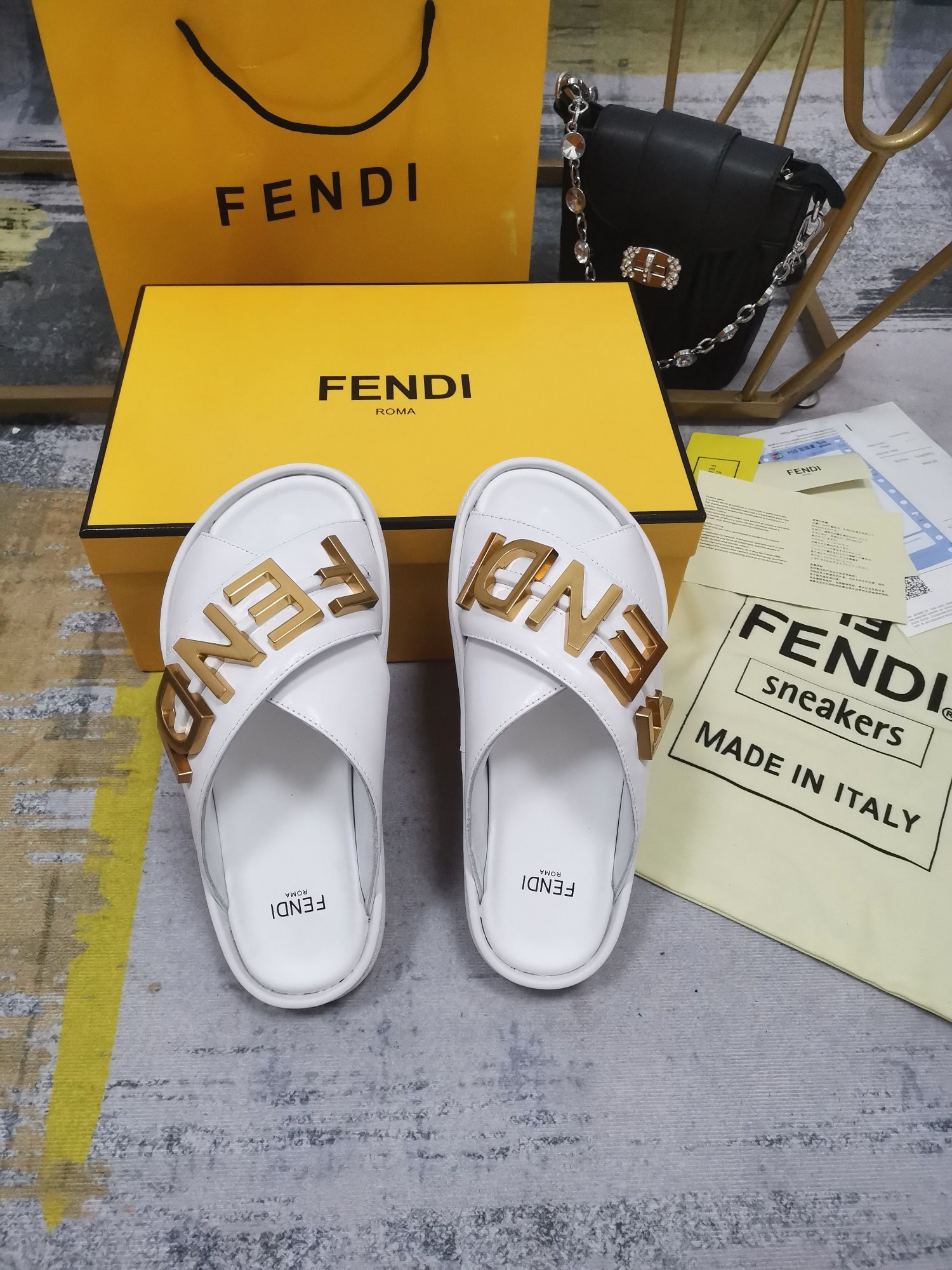 FENDI Cross slippers