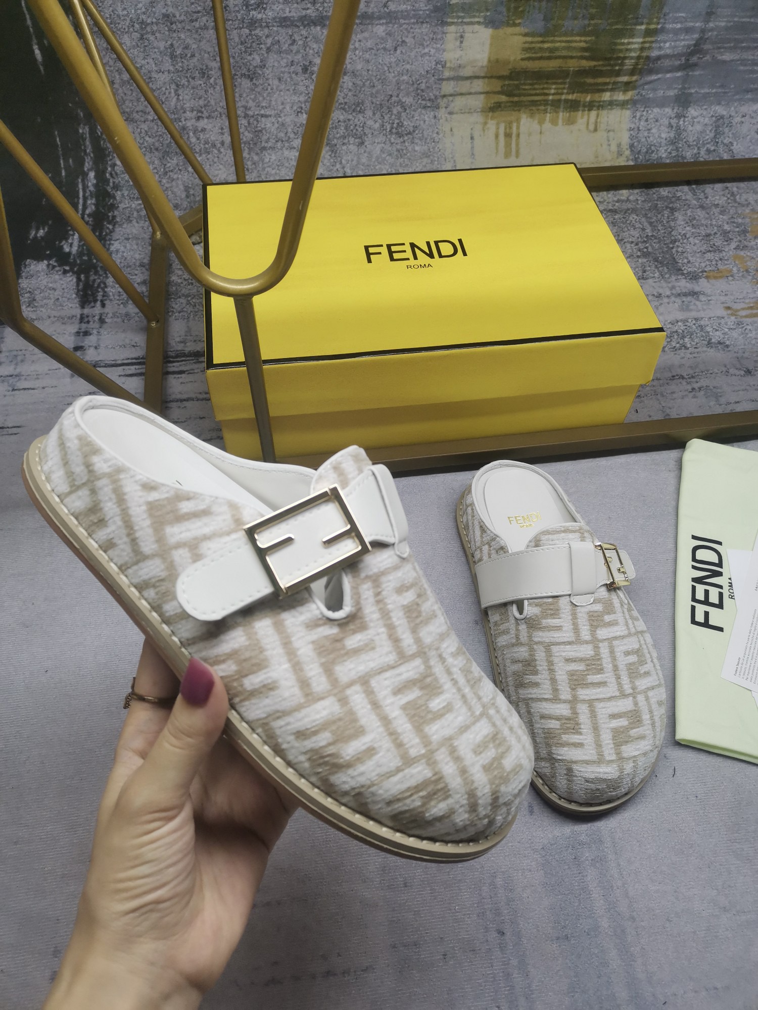 FENDI Feel Chenille flats