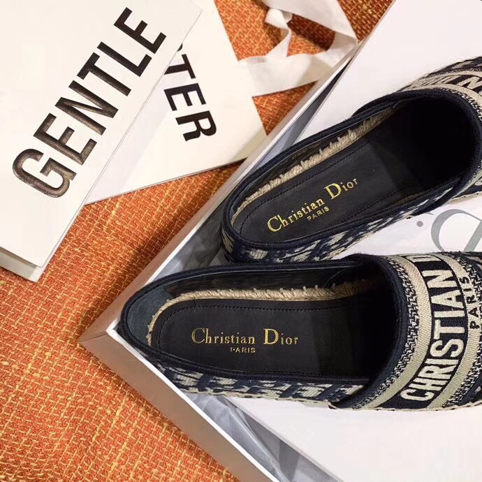 DIOR GRANVILLE Straw Loafer