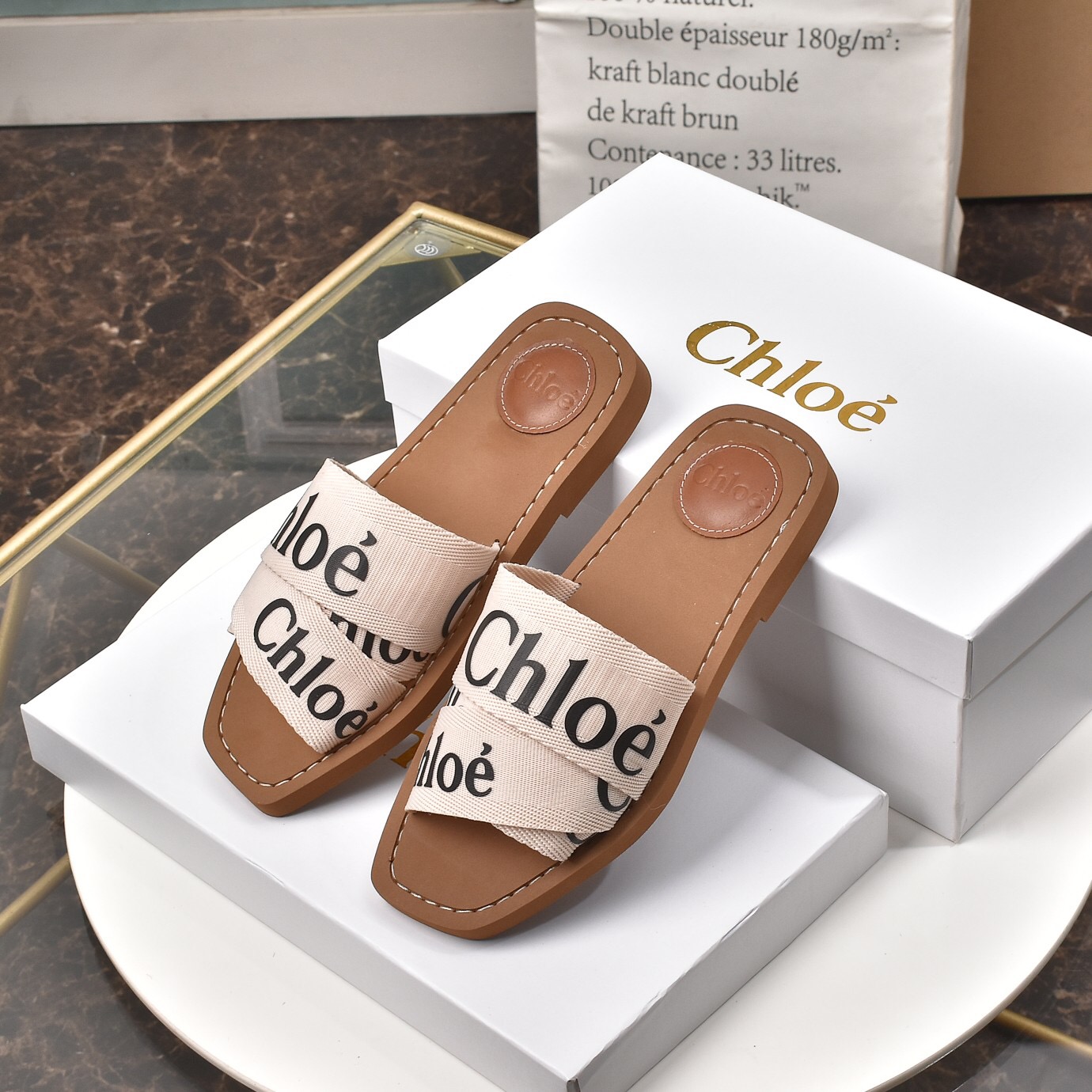 Chloe WOODY flat slippers
