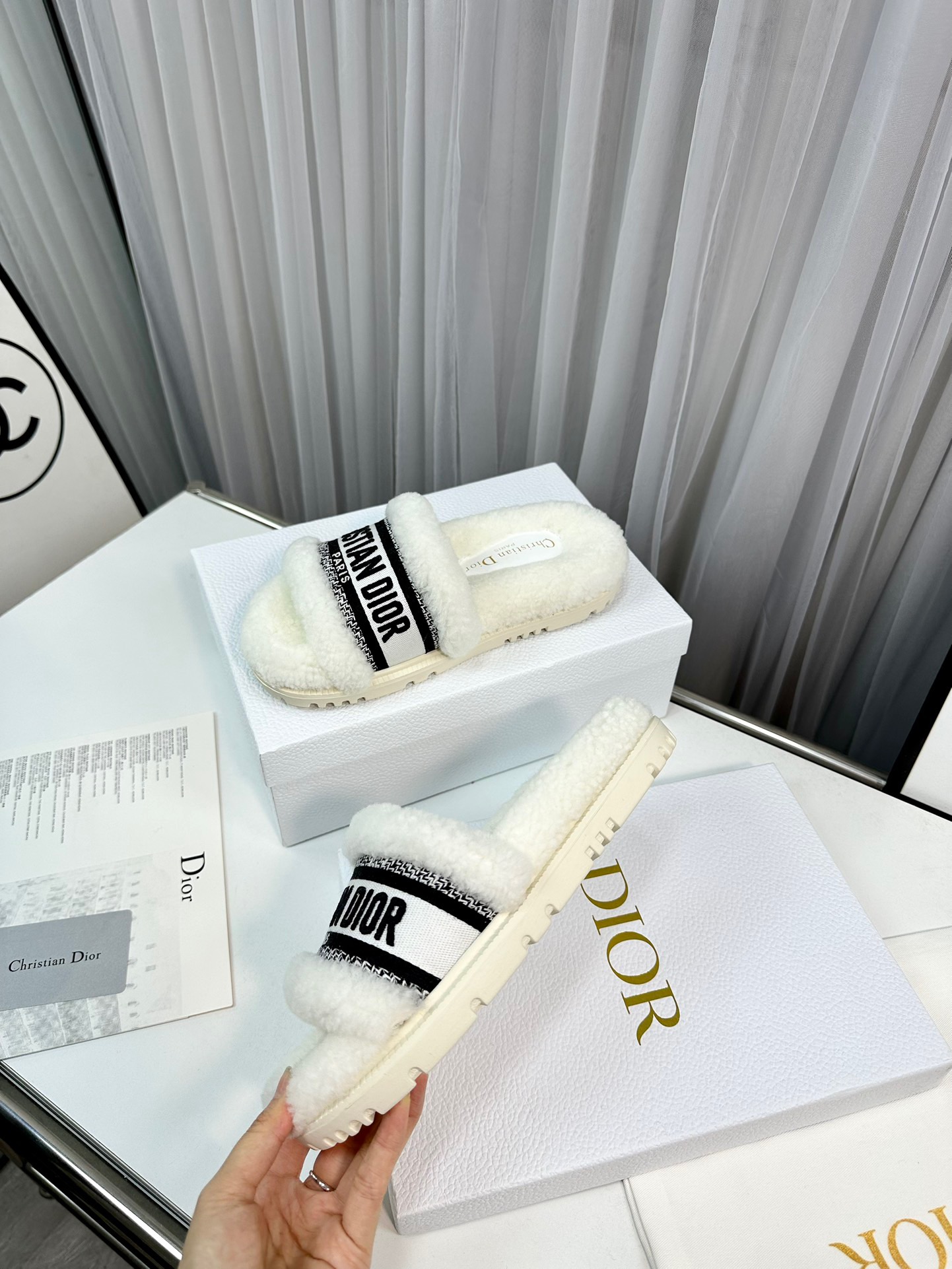 DIOR Fur Slippers