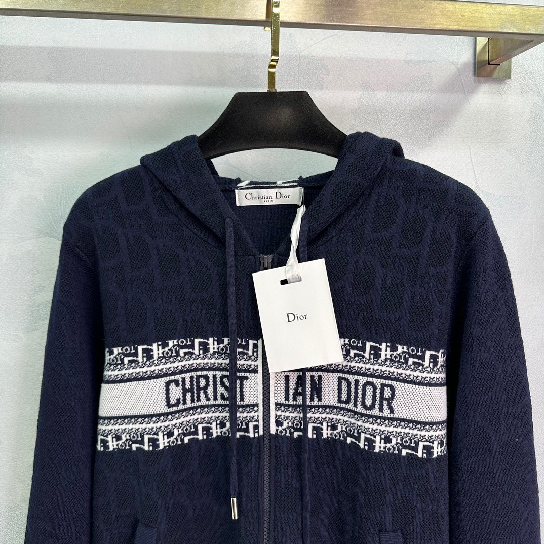 DIOR Long sleeved hooded cardigan