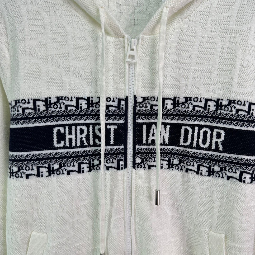 DIOR Long sleeved hooded cardigan