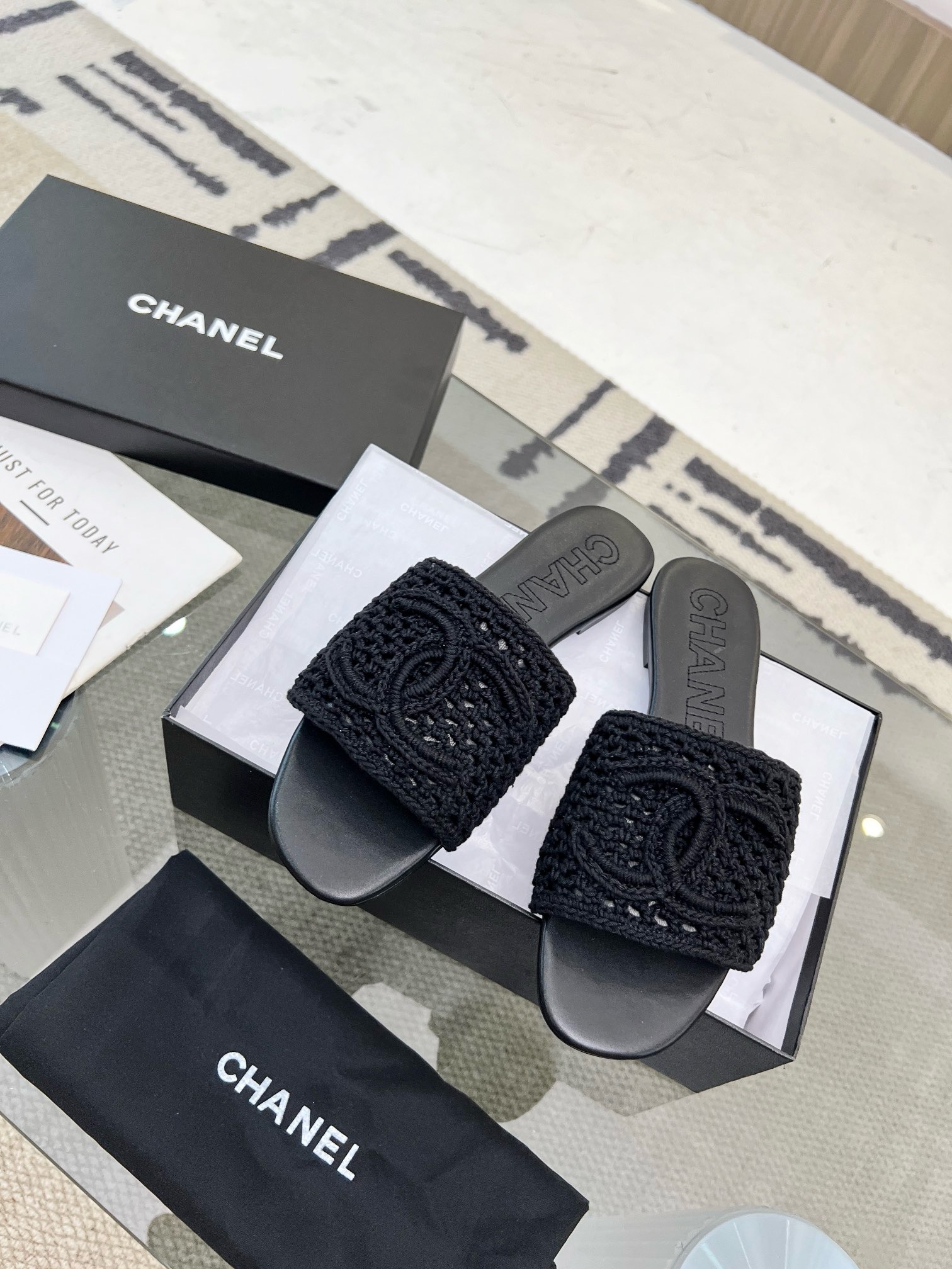 CHANEL Hand-knitted slippers
