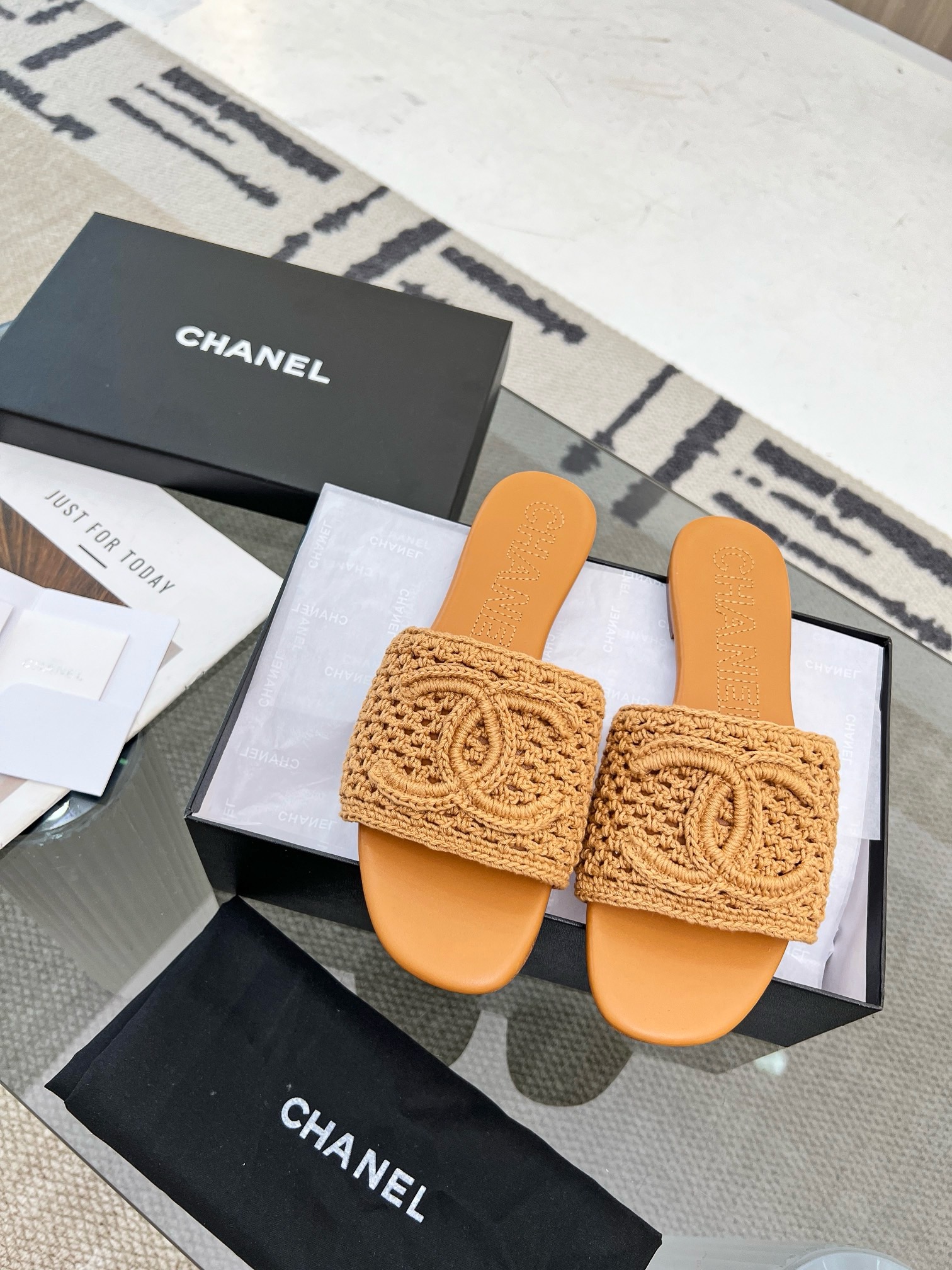 CHANEL Hand-knitted slippers