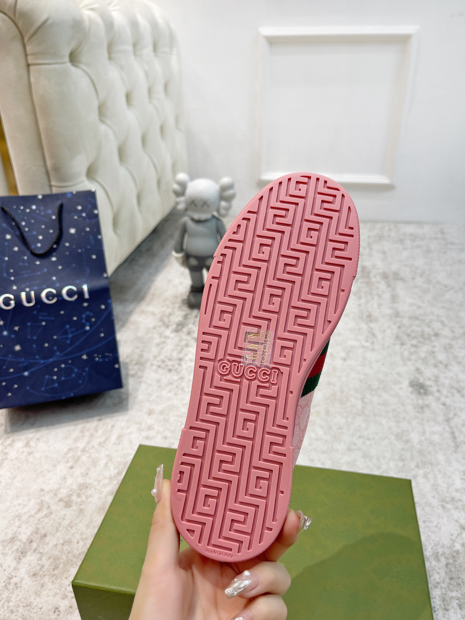 WOMEN'S GUCCI ACE SNEAKER WITH WEB